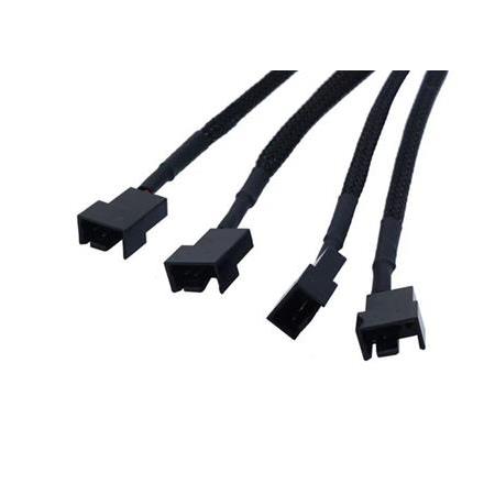 Alfais 4598 Sata Power To Fan Çevirici 4 Port Y Pin PWM Çoklayıcı Splitter Fan Kablosu