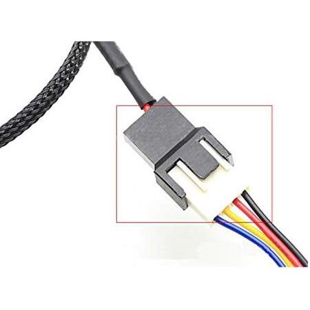 Alfais 4598 Sata Power To Fan Çevirici 4 Port Y Pin PWM Çoklayıcı Splitter Fan Kablosu