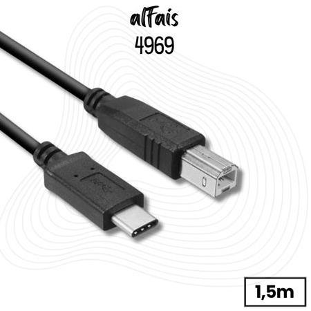 Alfais 4969 Tpe C To Usb Printer Yazıcı Tarayıcı Ara Bağlantı Kablosu 1.5Metre