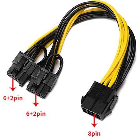 Alfais 4880 Pci-E 8 Pin Ekran Kartı Express Power Güç Çoklayıcı Y Kablosu